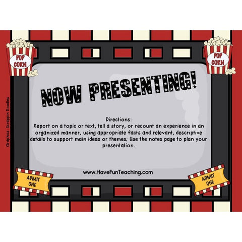 Now Presenting Report on a Topic Game