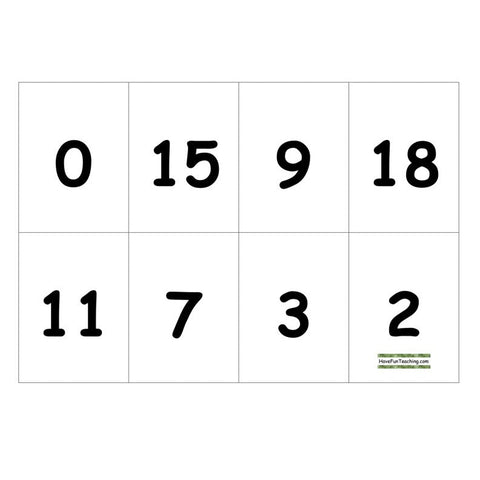 Number Bingo 0 20 Worksheet