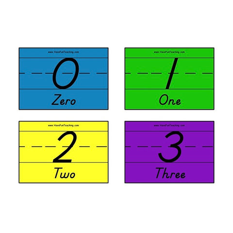 Number Words Flash Cards 0-50