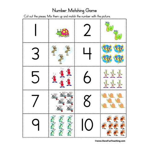 Number Matching Worksheet