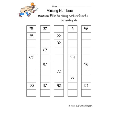 Number Order Worksheet 2