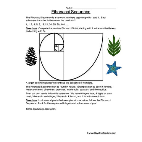 Number Patterns Worksheet 2