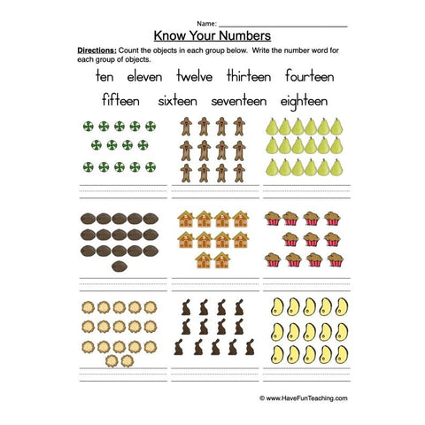 Number Recognition Worksheet