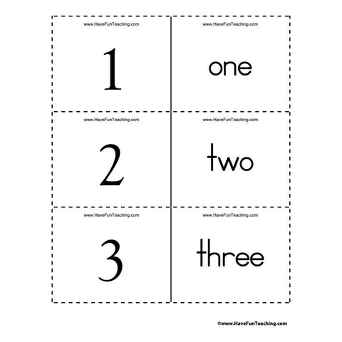 Number Word Flash Cards