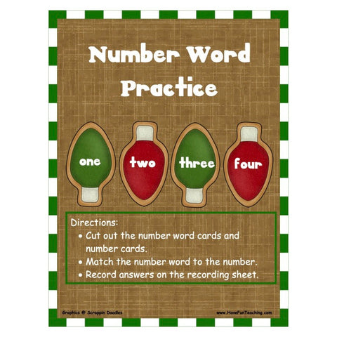 Number Word Lights Game