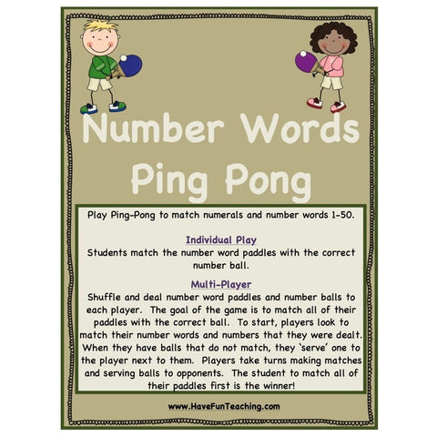 Number Words Game
