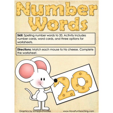 Number Words to 20 Game