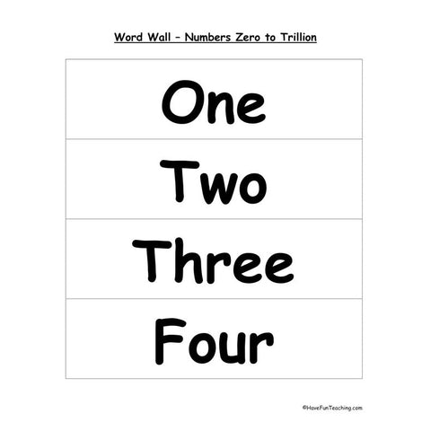Number Words Worksheet
