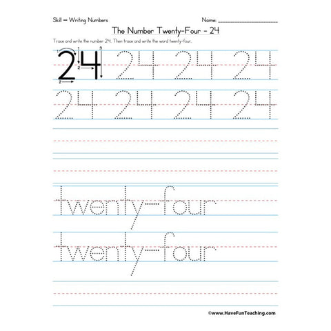 Number 24 Worksheet