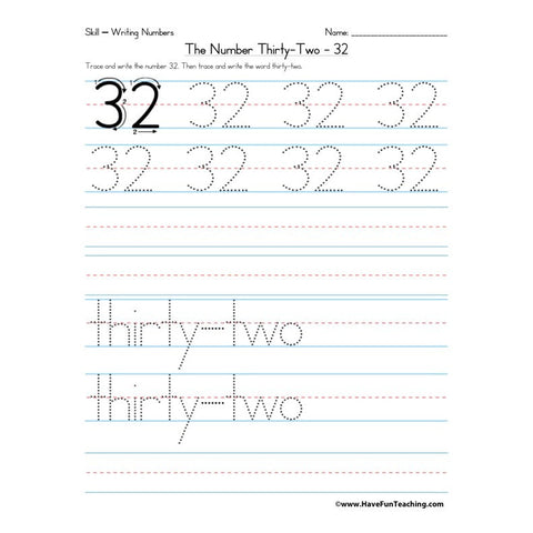 Number 32 Worksheet