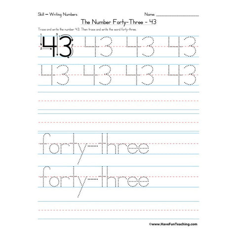 Number 43 Worksheet