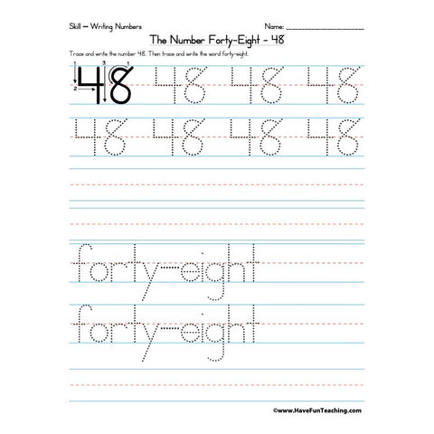Number 48 Worksheet