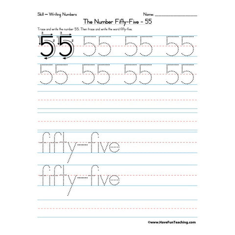 Number 55 Worksheet