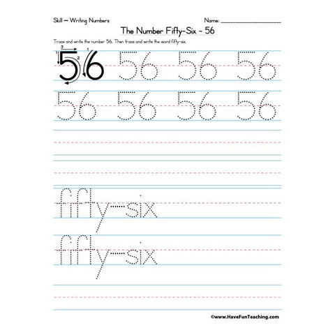 Number 56 Worksheet