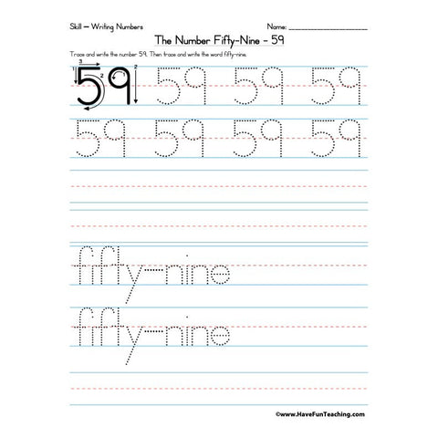 Number 59 Worksheet