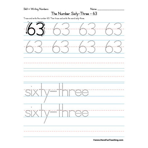 Number 63 Worksheet
