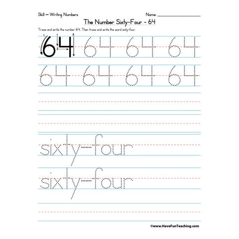 Number 64 Worksheet