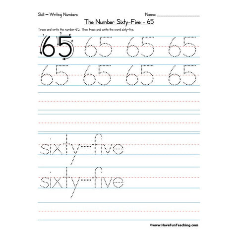 Number 65 Worksheet