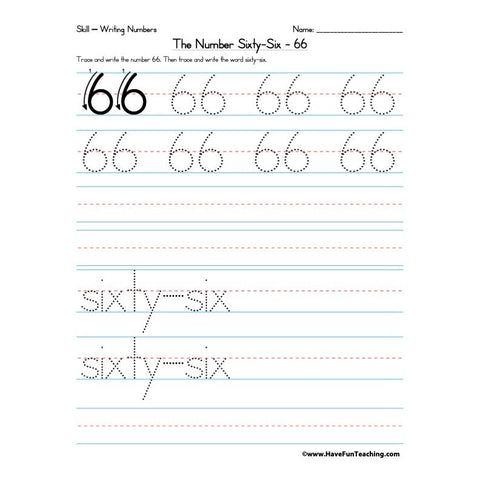 Number 66 Worksheet