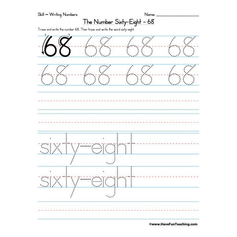 Number 68 Worksheet
