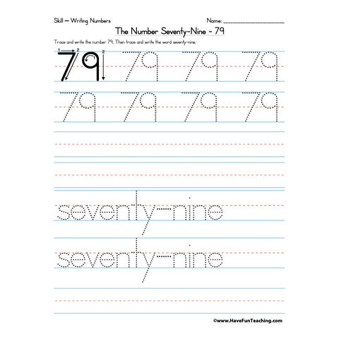 Number 79 Worksheet
