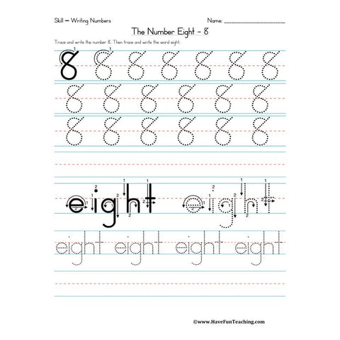 Number Eight Worksheet