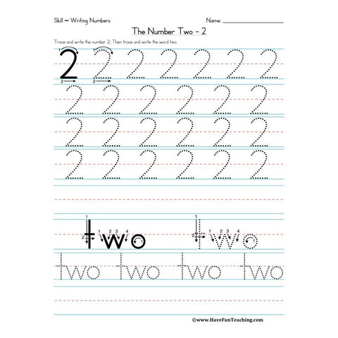 Number Two Worksheet