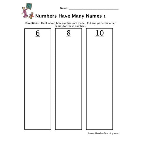 Numbers Have Many Names Worksheet
