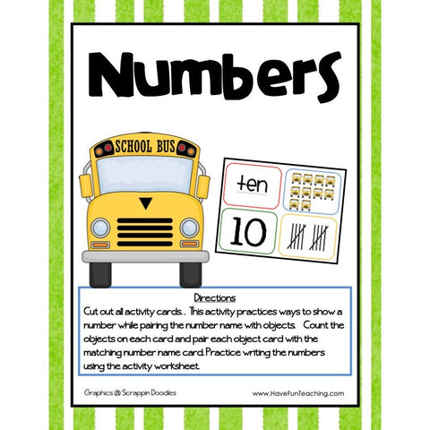 One to One Correspondence Counting Numbers Game