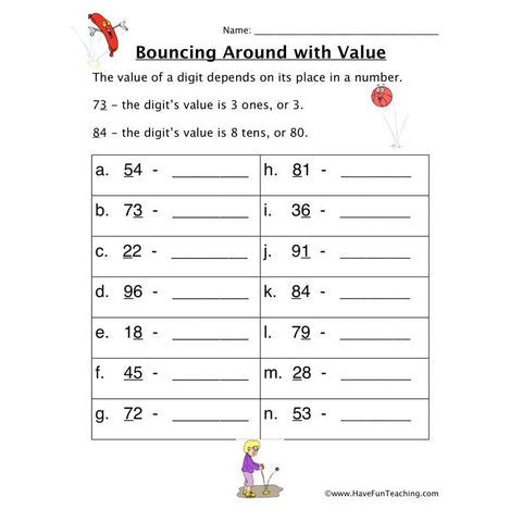 Ones Tens Place Value Worksheet