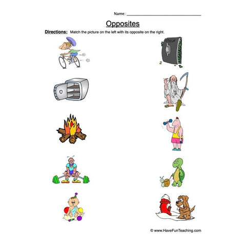 Opposites Worksheet 2