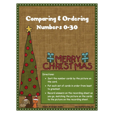 Ordering Numbers 0 30 Christmas Game