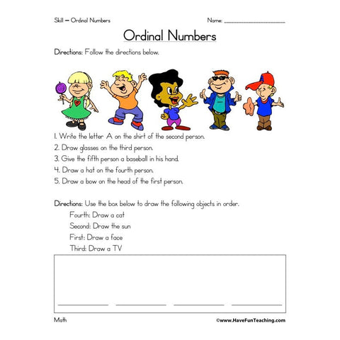 Ordinal Numbers Worksheet 7