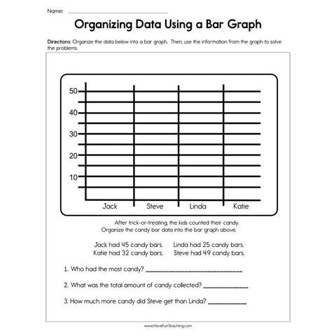 Organizing Data Using a Bar Graph Worksheet