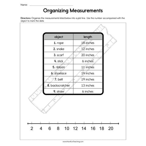 Organizing Measurements Worksheet