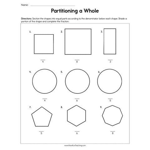 Partitioning a Whole Worksheet