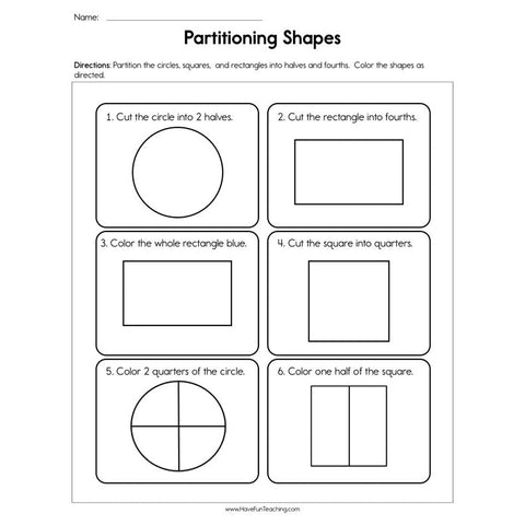 Partitioning Shapes Worksheet