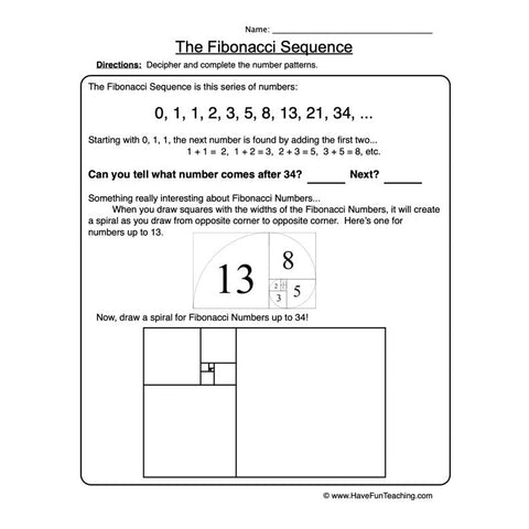 Patterns Worksheet 4