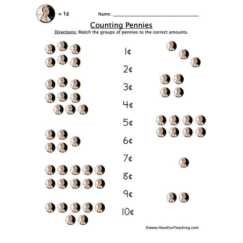 Pennies Worksheet