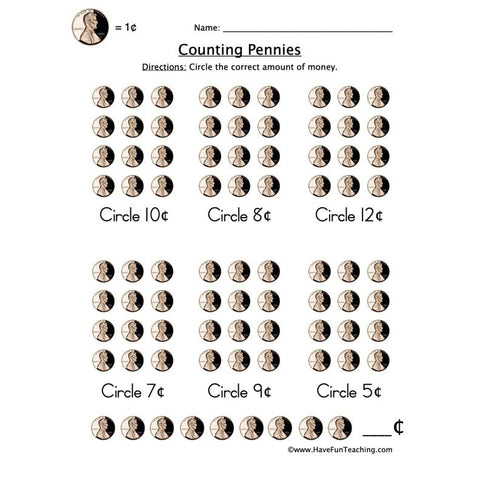 Pennies Worksheet 2