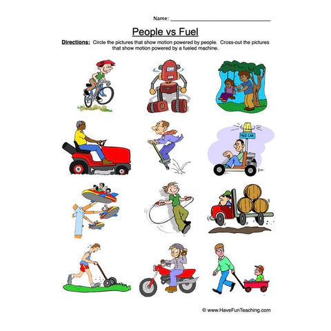 People Fuel Worksheet 3