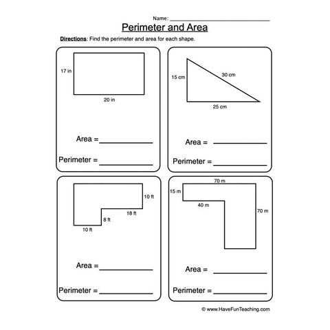Perimeter Area Worksheet
