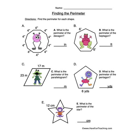 Perimeter 1 Worksheet 2