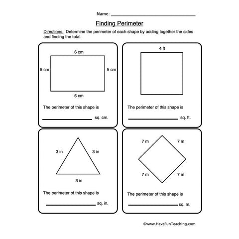 Perimeter Worksheet 3