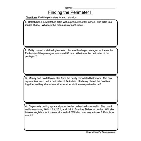 Perimeter 2 Worksheet