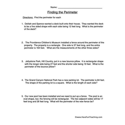 Perimeter 2 Worksheet 2