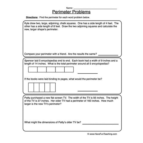 Perimeter Worksheet 6