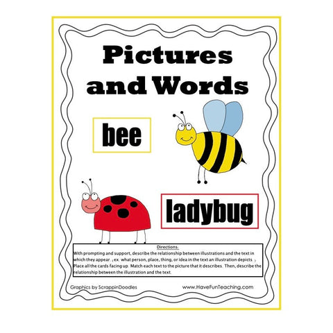 Pictures and Words Matching Game