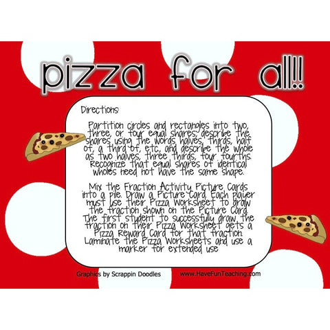 Pizza for All Equal Parts Fractions Game