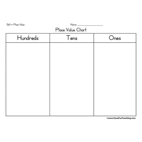 Place Value Chart Worksheet